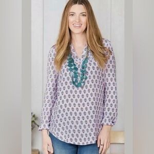Matilda Jane Delicate Topiary Lavendar Blouse Size Medium